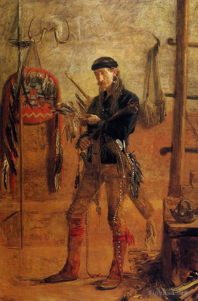 Thomas Cowperthwait Eakins Oil Painting - Portrait of Frank Hamilton Cushing