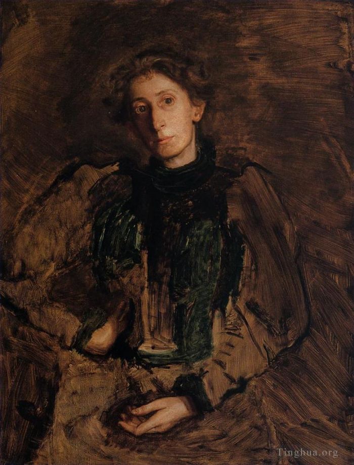 Thomas Cowperthwait Eakins Oil Painting - Portrait of Jennie Dean Kershaw