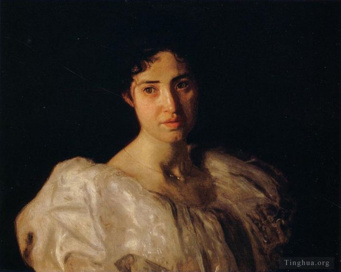 Thomas Cowperthwait Eakins Oil Painting - Portrait of Lucy Lewis