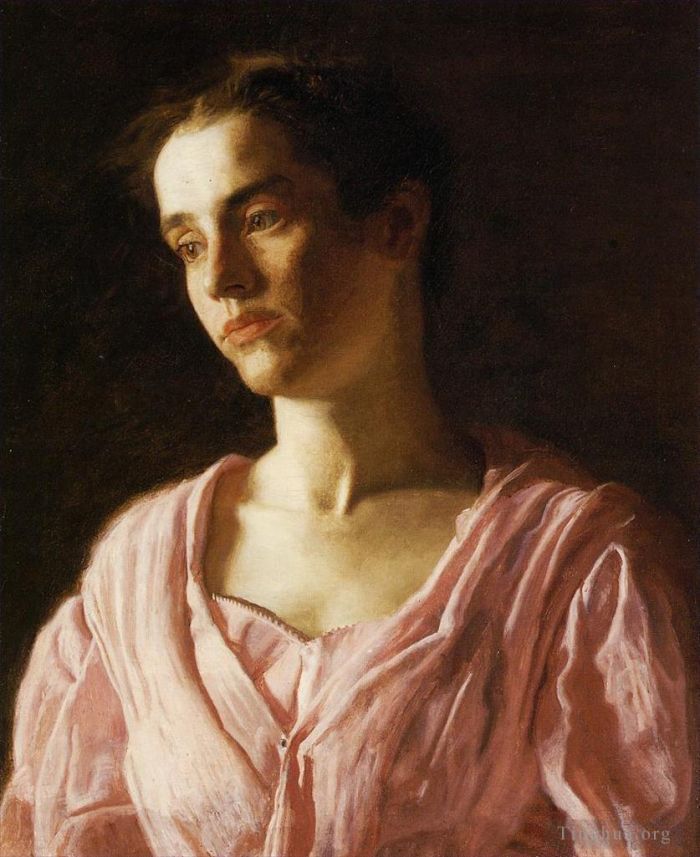 Thomas Cowperthwait Eakins Oil Painting - Portrait of Maud Cook