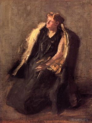 Artist Thomas Cowperthwait Eakins's Work - Portrait of Mrs Hubbard sketch