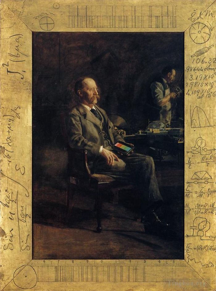 Thomas Cowperthwait Eakins Oil Painting - Portrait of Professor Henry A Rowland