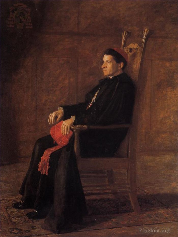 Thomas Cowperthwait Eakins Oil Painting - Portrait of Sebastiano Cardinal Martinelli
