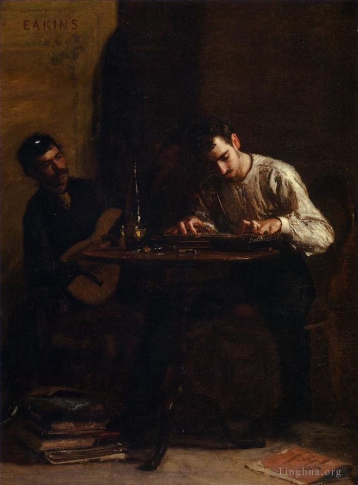 Thomas Cowperthwait Eakins Oil Painting - Professionals at Rehearsal