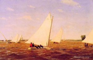 Artist Thomas Cowperthwait Eakins's Work - Sailboats Racing on the Deleware