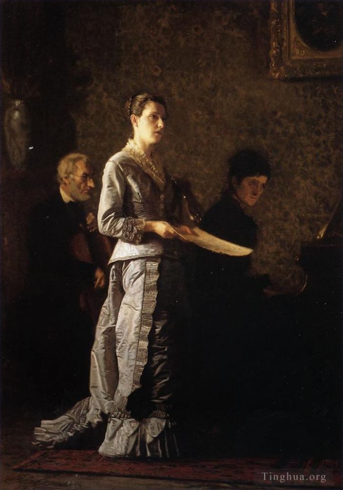 Thomas Cowperthwait Eakins Oil Painting - Singing a Pathetic Song