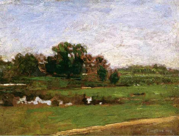 Thomas Cowperthwait Eakins Oil Painting - Study forThe Meadows Gloucester New Jersey