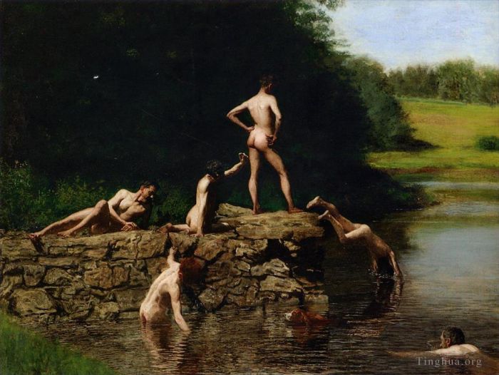 Thomas Cowperthwait Eakins Oil Painting - Swimming