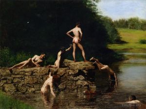 Artist Thomas Cowperthwait Eakins's Work - Swimming