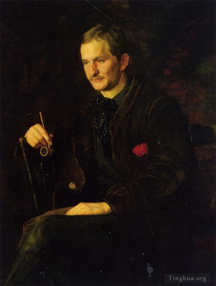Thomas Cowperthwait Eakins Oil Painting - The Art Student aka Portrait of James Wright
