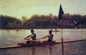 Artist Thomas Cowperthwait Eakins's Work - The Biglin Brothers Racing Realism boat Thomas Eakins