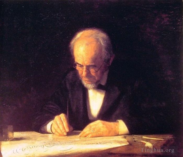 Thomas Cowperthwait Eakins Oil Painting - The Writing Master