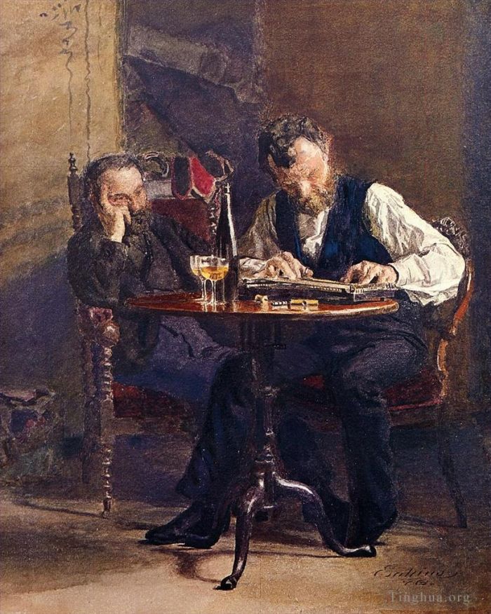 Thomas Cowperthwait Eakins Oil Painting - The Zither Player