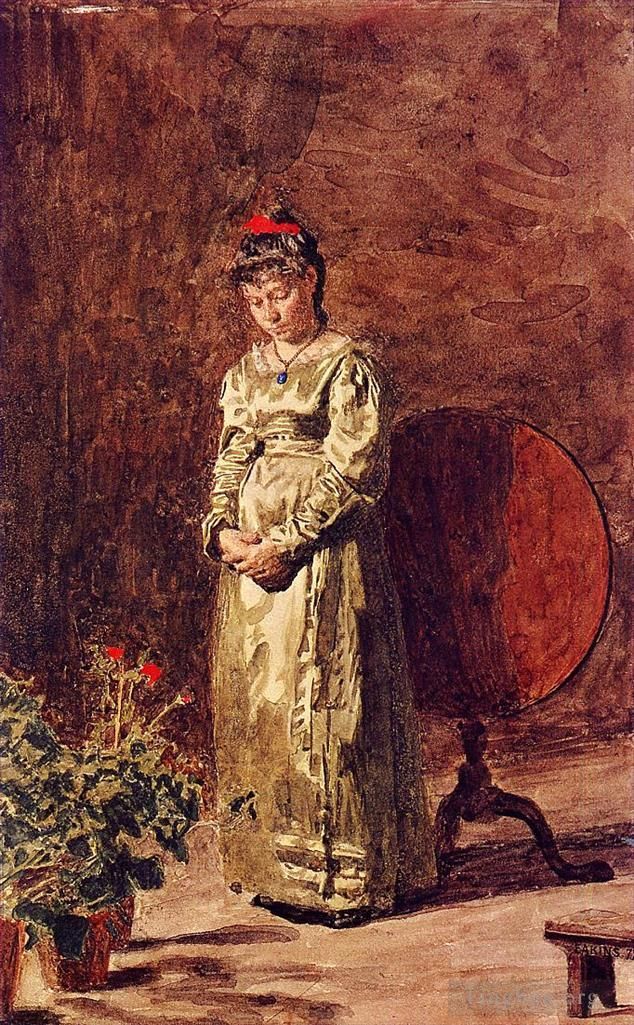 Thomas Cowperthwait Eakins Various Paintings - Young Girl Meditating