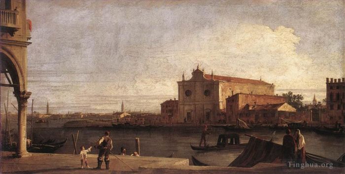 Thomas Gainsborough Oil Painting - CANALETTO View Of San Giovanni Dei Battuti At Murano