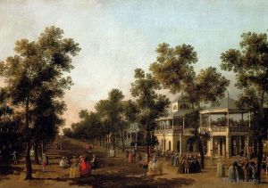 Artist Thomas Gainsborough's Work - Canal Giovanni Antonio View Of The Grand Walk vauxhall Gardens With The Orchestra Pavilion