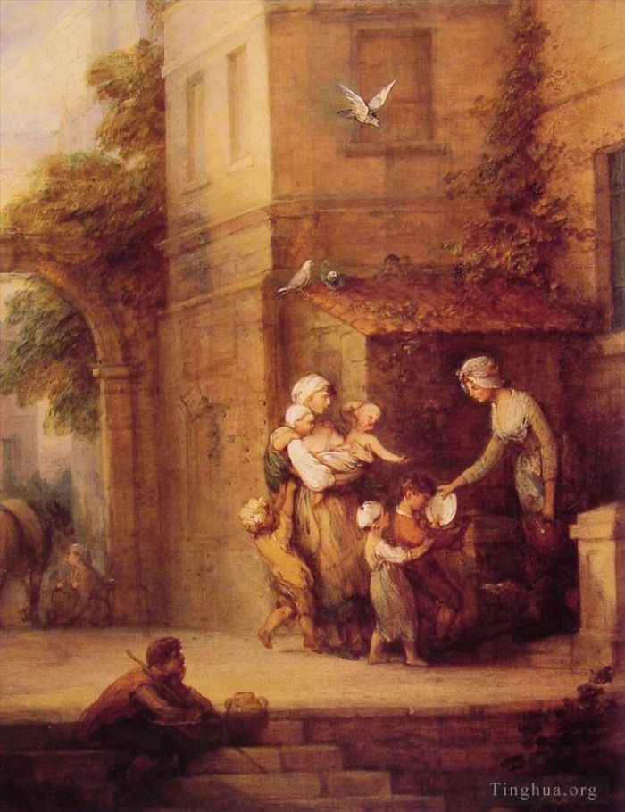 Thomas Gainsborough Oil Painting - Charity relieving Distress