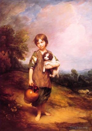 Artist Thomas Gainsborough's Work - Cottage Girl with dog and Pitcher