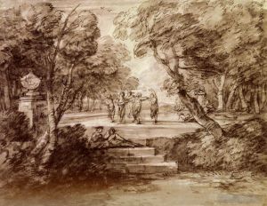 Artist Thomas Gainsborough's Work - Dancers With Musicians In A Woodland Glade