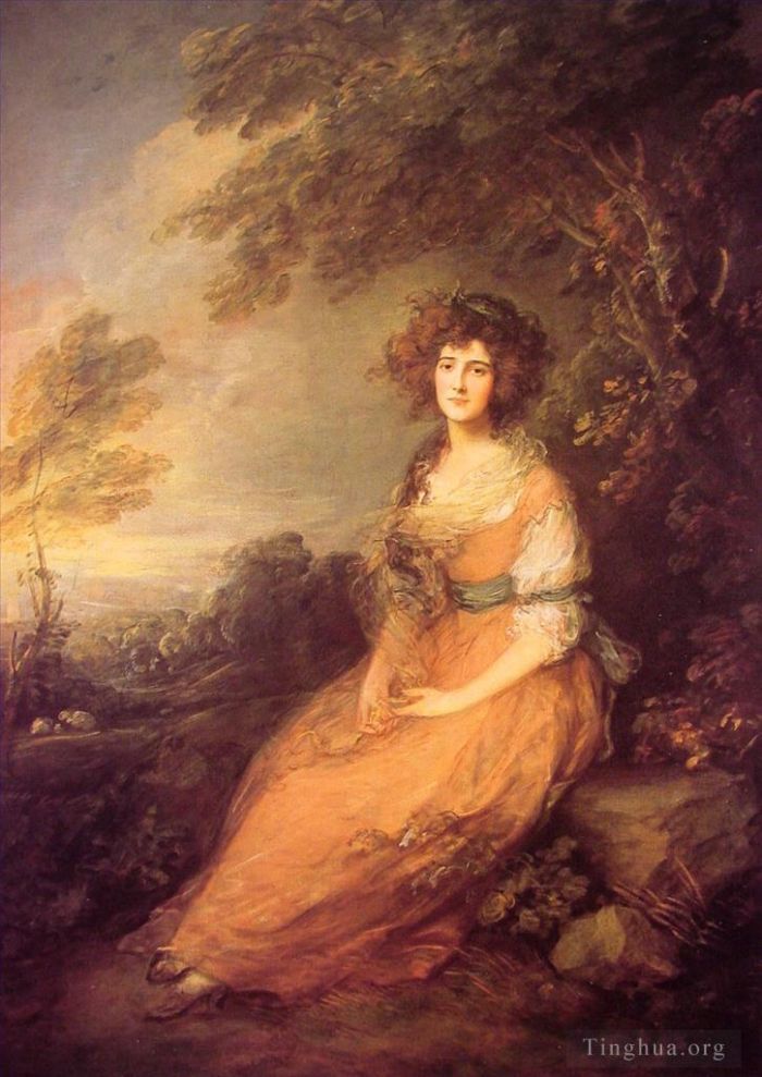 Thomas Gainsborough Oil Painting - Mrs Sheridan