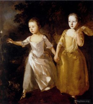 Artist Thomas Gainsborough's Work - The Painter Daughters chasing a Butterfly