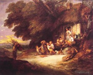 Artist Thomas Gainsborough's Work - The Cottage Door landscape