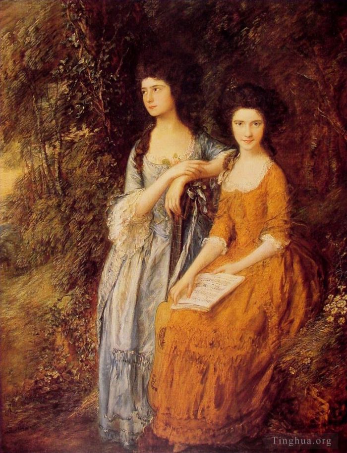Thomas Gainsborough Oil Painting - The Linley Sisters