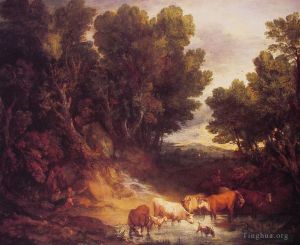 Artist Thomas Gainsborough's Work - The Watering Place landscape