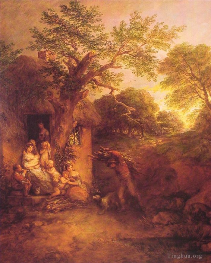 Thomas Gainsborough Oil Painting - The Woodcutters Return landscape