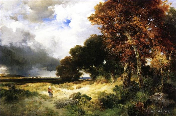 Thomas Moran Oil Painting - Autumn Peconic Bay Long Island