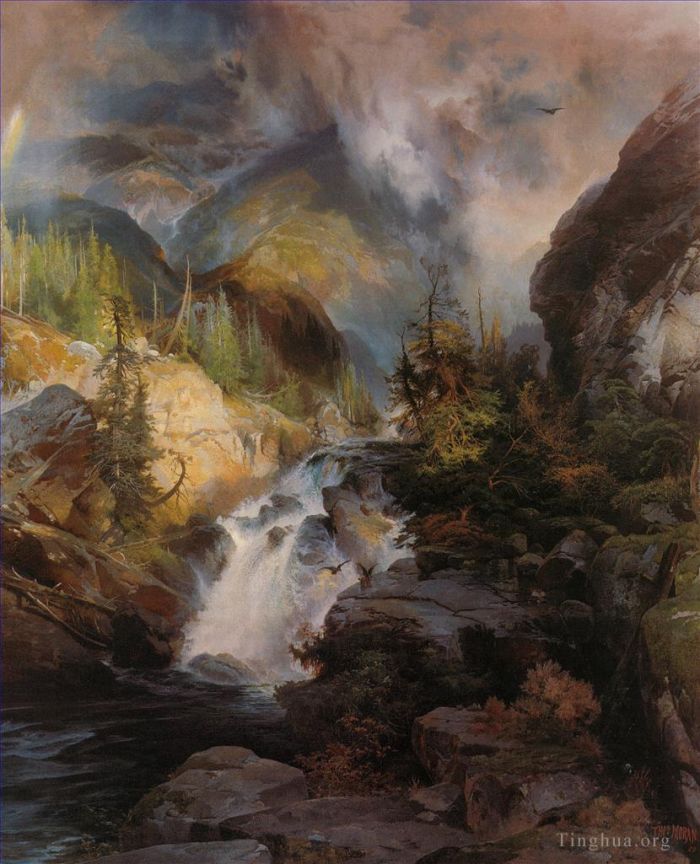 Thomas Moran Oil Painting - Children of the Mountain