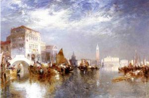 Artist Thomas Moran's Work - Glorious Venice boat Thomas Moran