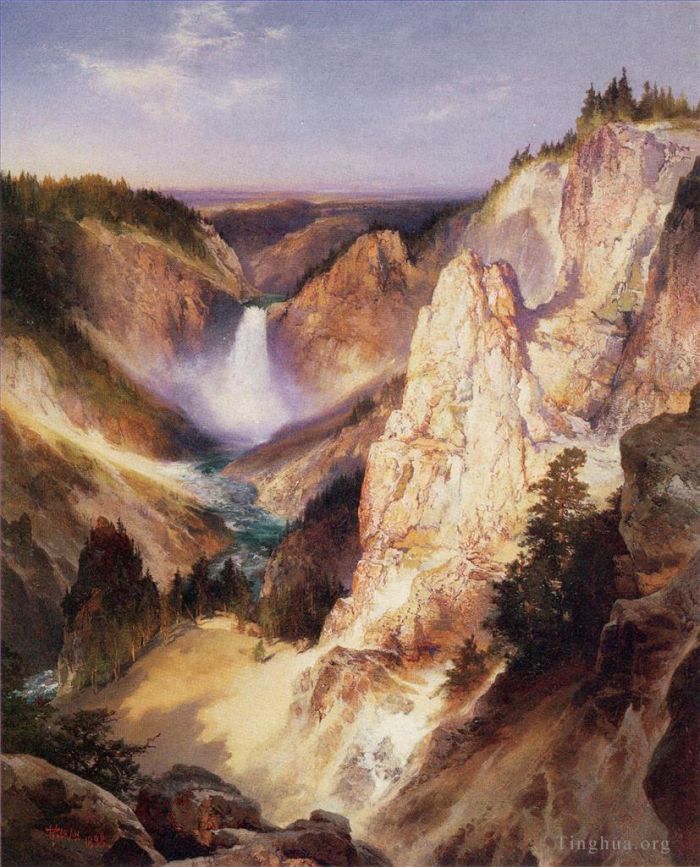 Thomas Moran Oil Painting - Great Falls of Yellowstone