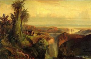 Artist Thomas Moran's Work - Indians on a Cliff