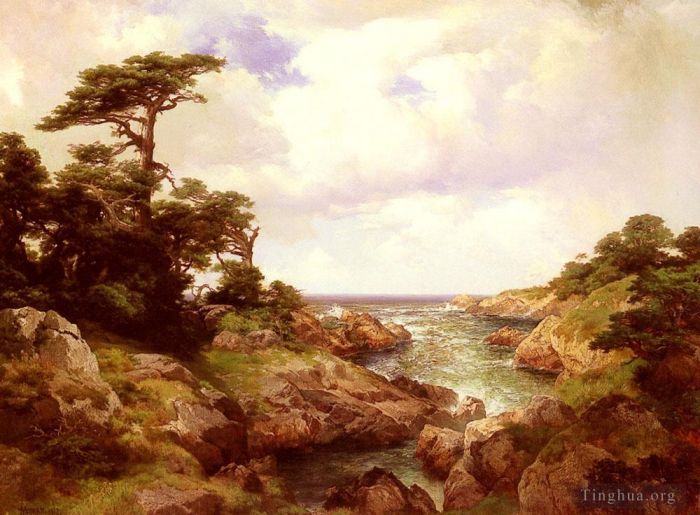 Thomas Moran Oil Painting - Monterey Coast