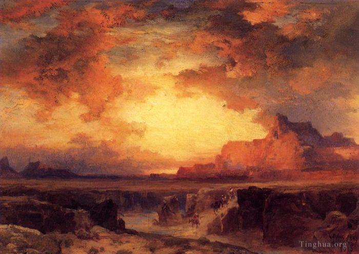 Thomas Moran Oil Painting - Near Fort Wingate New Mexico
