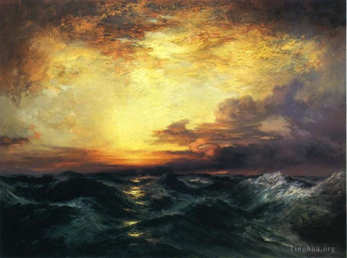 Thomas Moran Oil Painting - Pacific Sunset