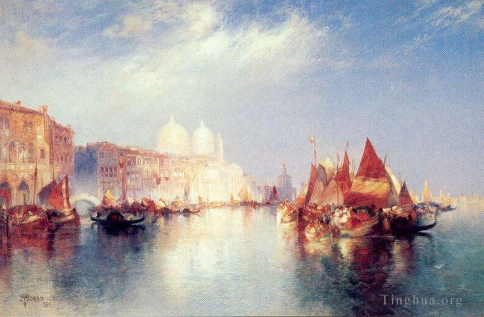 Thomas Moran Oil Painting - The Grand Canal