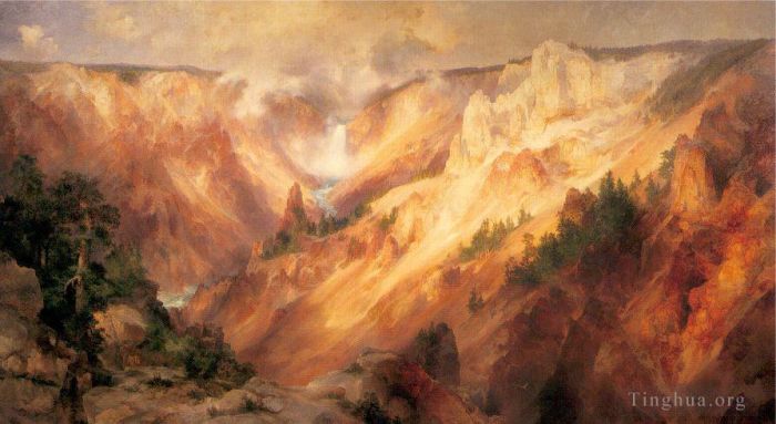 Thomas Moran Oil Painting - The Grand Canyon of the Yellowstone
