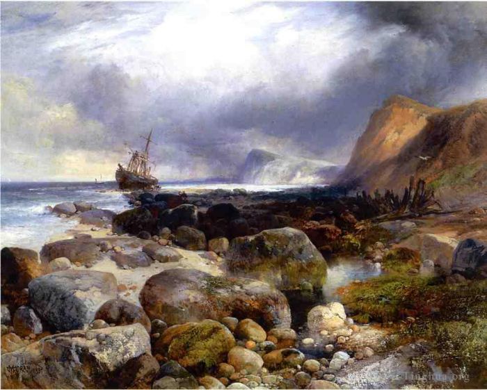 Thomas Moran Oil Painting - The Morning After