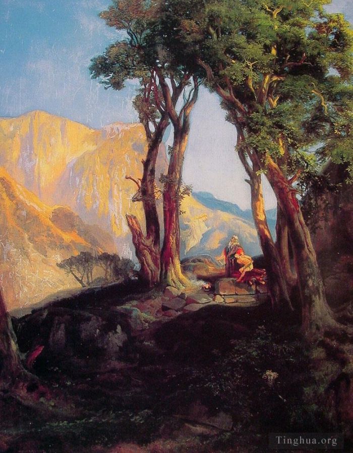 Thomas Moran Oil Painting - The Sacrifice of Isaac