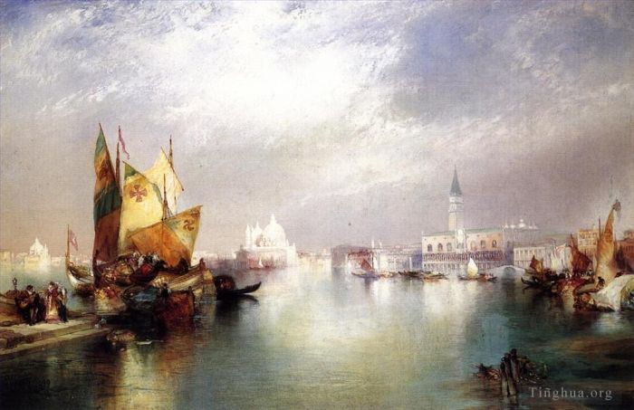 Thomas Moran Oil Painting - The Splendor of Venice