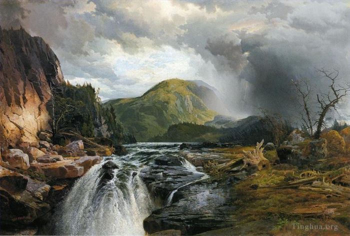 Thomas Moran Oil Painting - The Wilds of Lake Superior