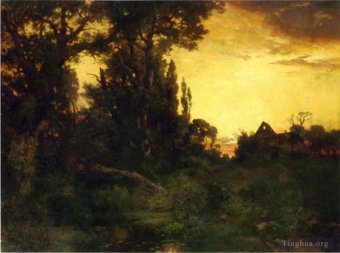 Thomas Moran Oil Painting - Twilight