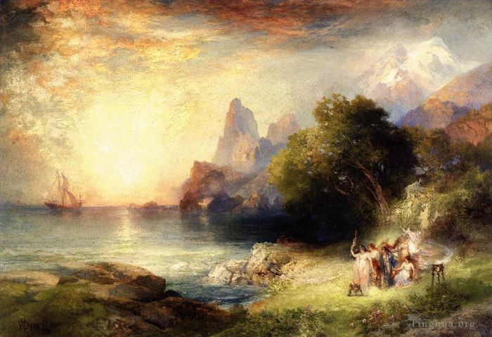 Thomas Moran Oil Painting - Ulysses and the Sirens