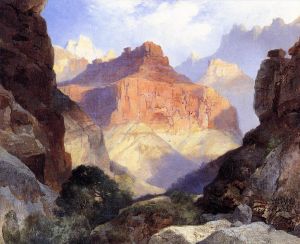 Artist Thomas Moran's Work - Under the Red Wall Grand Canyon of Arizona