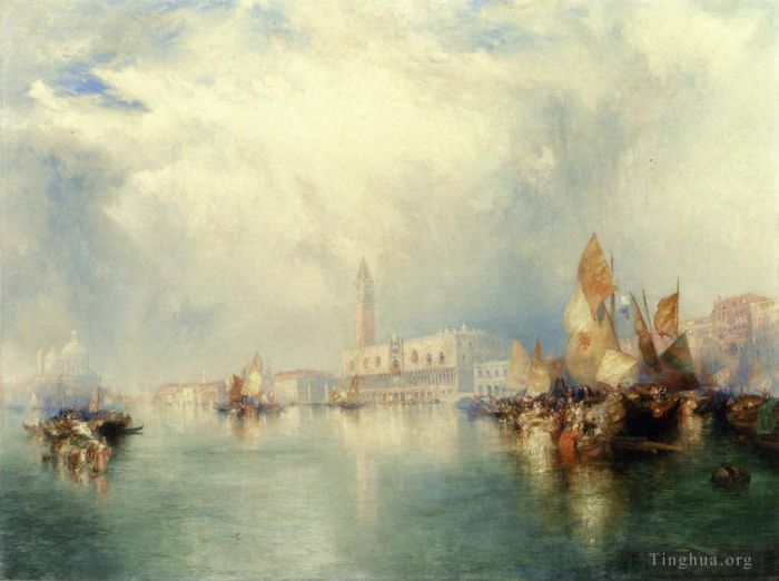 Thomas Moran Oil Painting - Venice Grand Canal