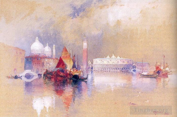 Thomas Moran Oil Painting - View of Venice