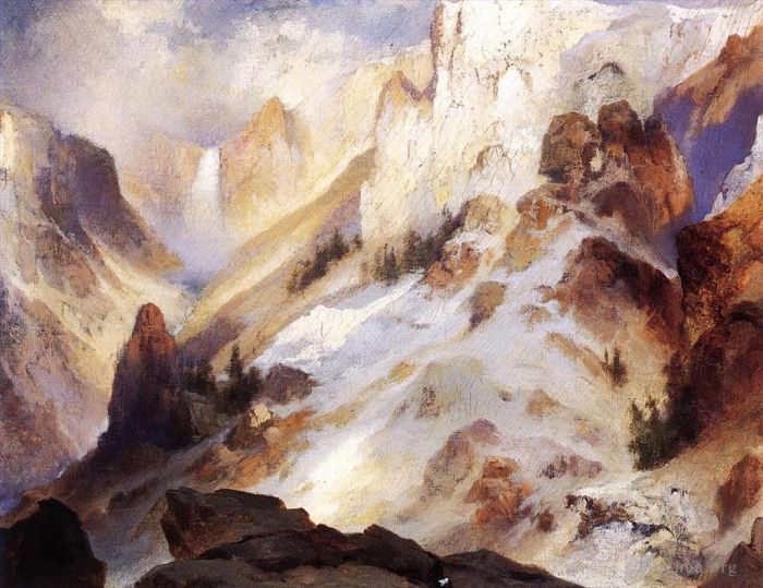 Thomas Moran Oil Painting - Yellowstone Canyon