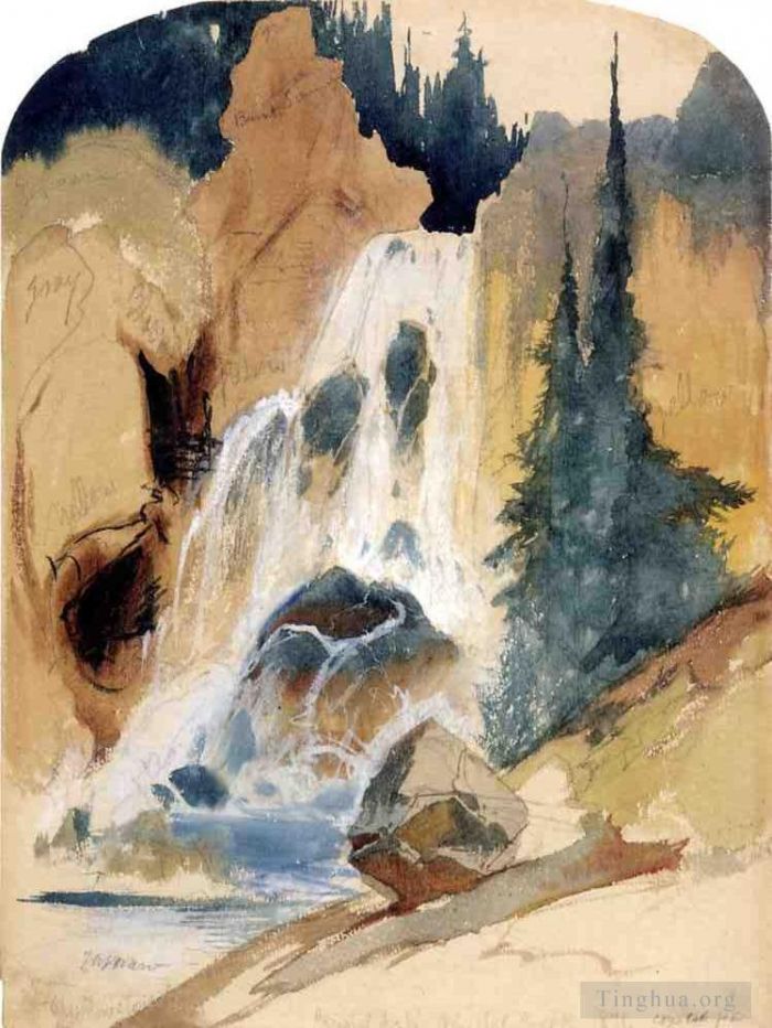 Thomas Moran Various Paintings - Crystal Falls
